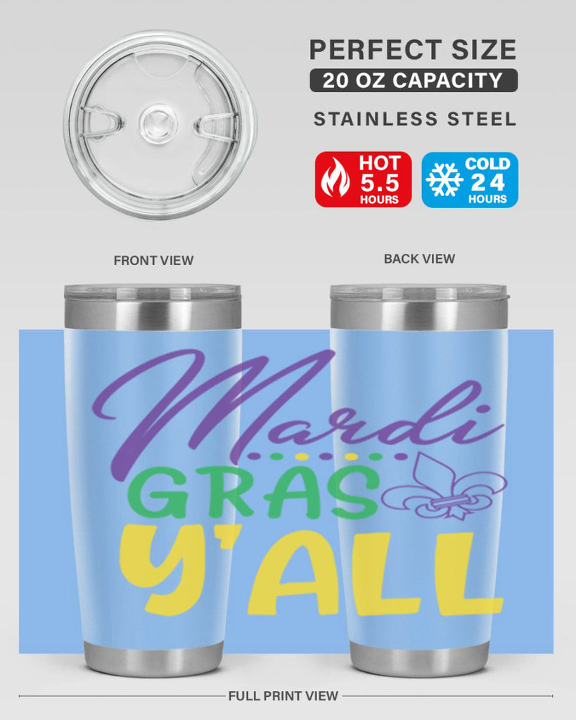 mardi gras yall 77#- mardi gras- Tumbler