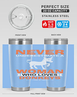 never underestimate a woman who loves donkeys Style 1#- donkey- Tumbler