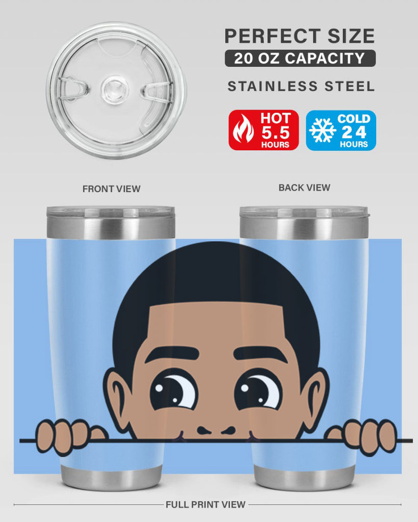 peekaboo boy 17#- black men - boys- tumbler
