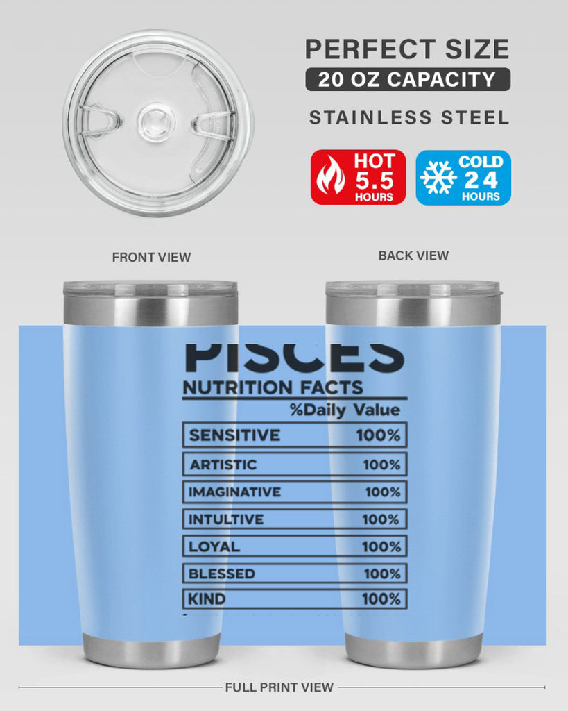 pisces Nutrition Facts 367#- zodiac- Tumbler
