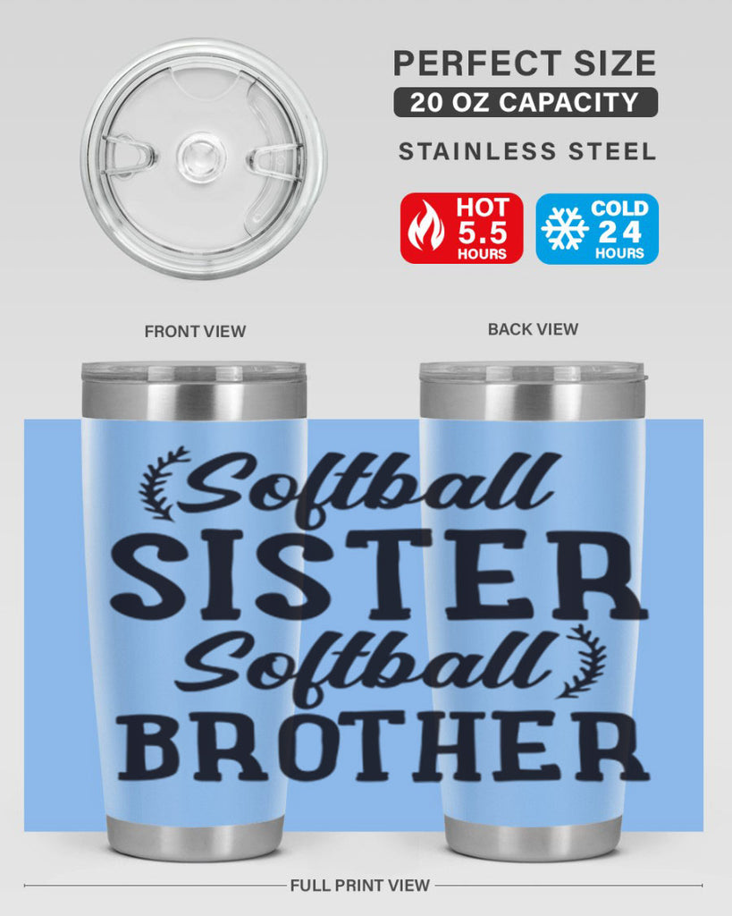 softball sister softball brother 2273#- softball- Tumbler