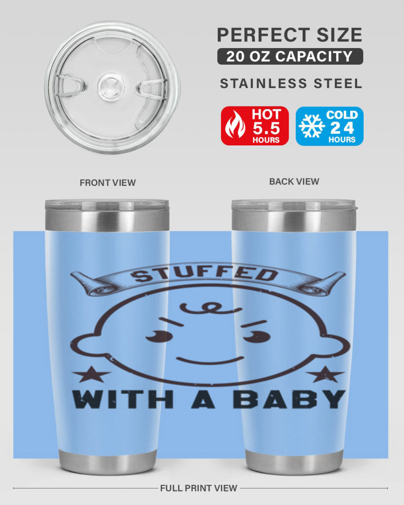 stuffed with a baby Style 14#- baby shower- tumbler