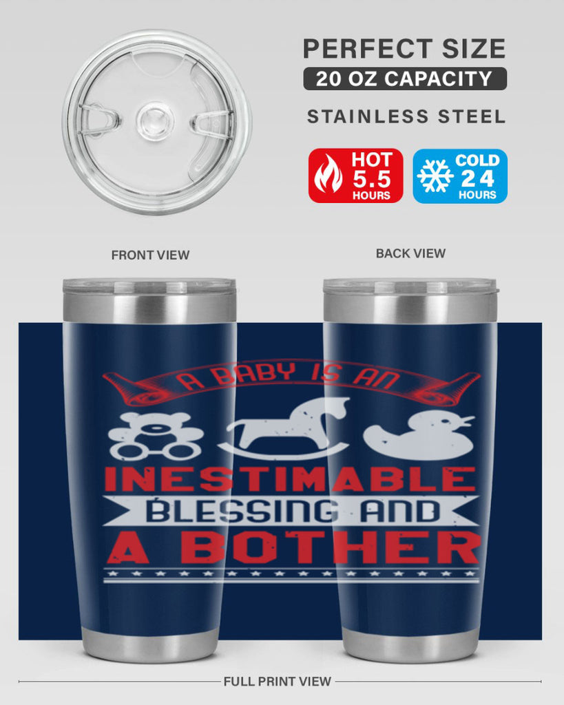 A baby is blessing and a bother Style 50#- baby shower- tumbler