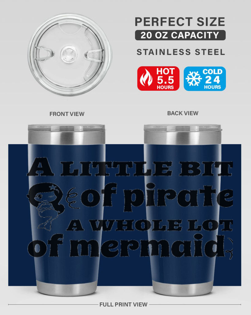 A little bit of pirate 10#- mermaid- Tumbler