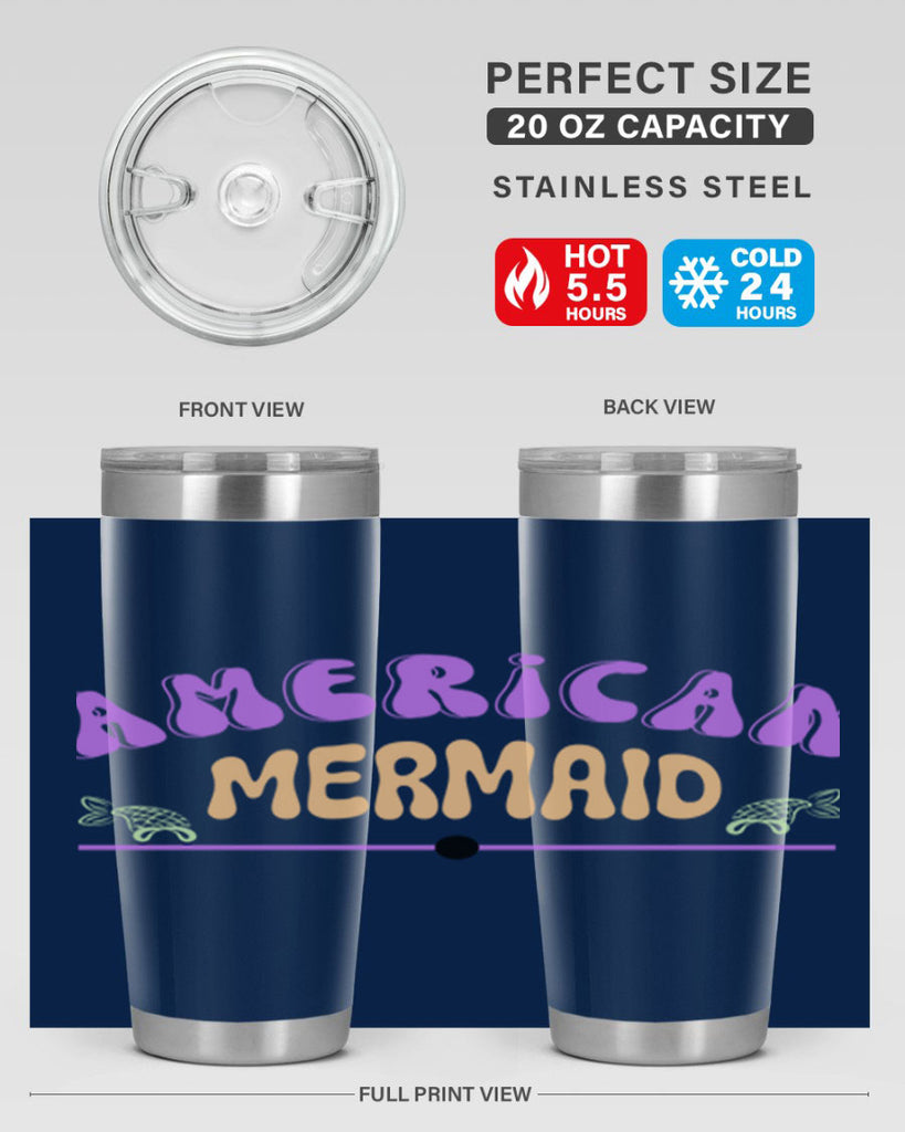 American Mermaid 16#- mermaid- Tumbler