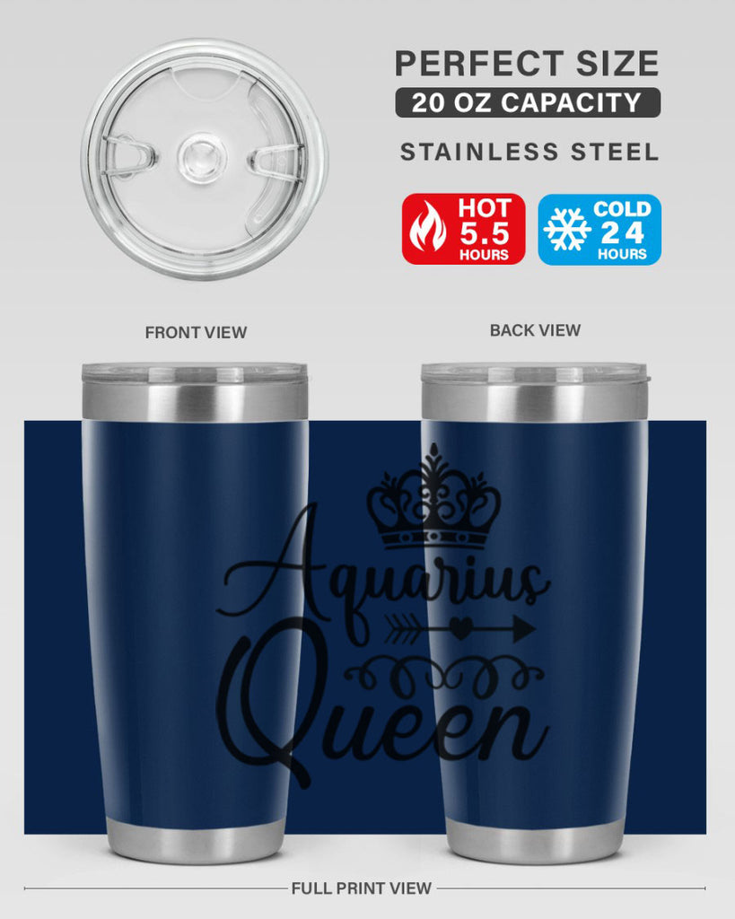 Aquarius queen 74#- zodiac- Tumbler