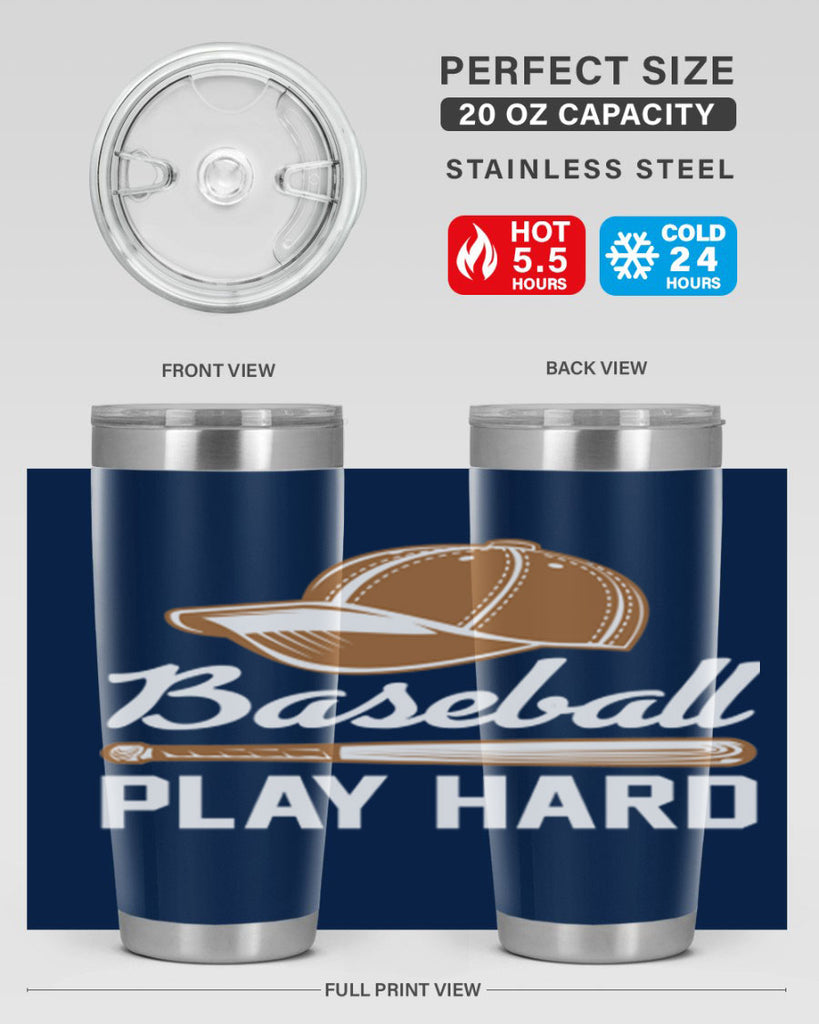 Baseball play 1444#- baseball- Tumbler