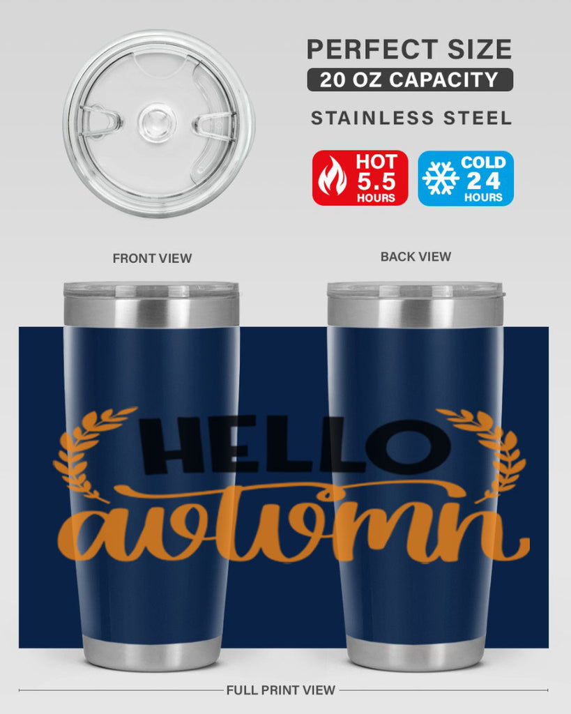 Hello Autumn 493#- fall- Tumbler