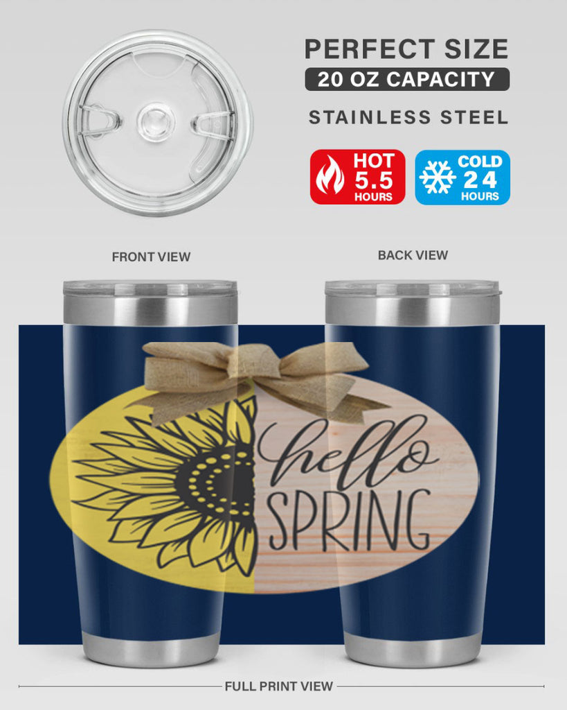 Hello spring half sunflower Mockup198#- spring- Tumbler