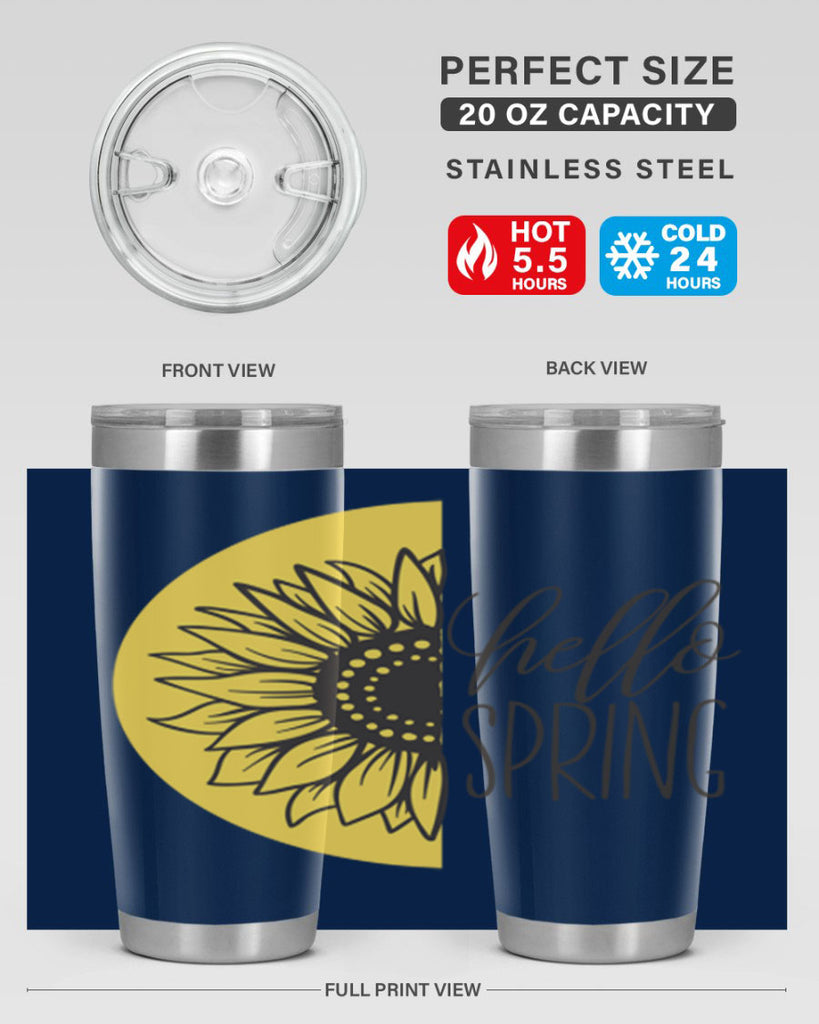 Hello spring half sunflower199#- spring- Tumbler