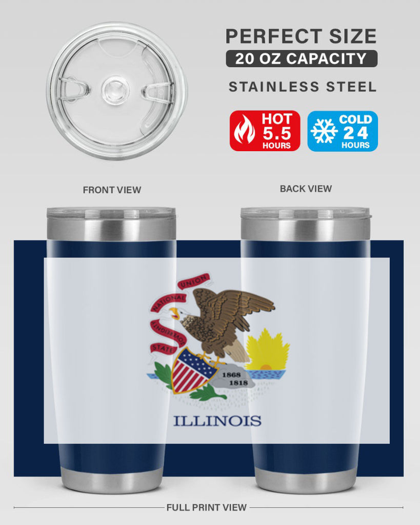 Illinois 39#- Us Flags- Tumbler