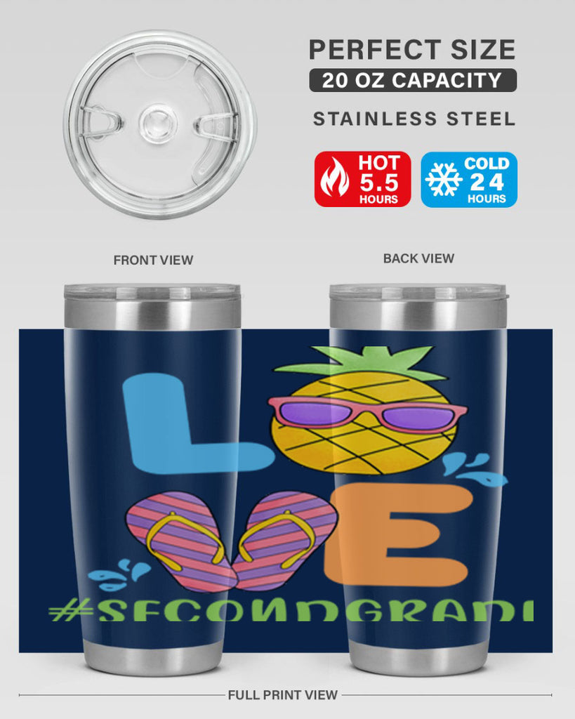 LOVE 2nd Grade Summer Pineapple 17#- second grade- Tumbler
