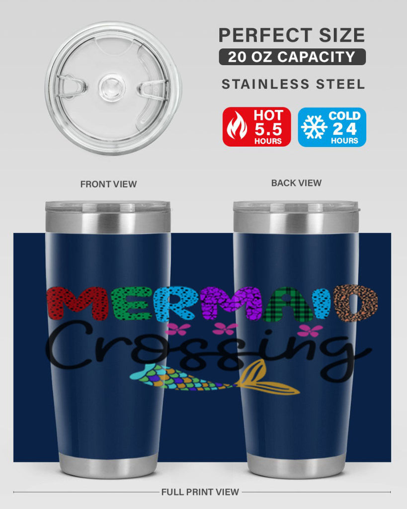 Mermaid Crossing 399#- mermaid- Tumbler