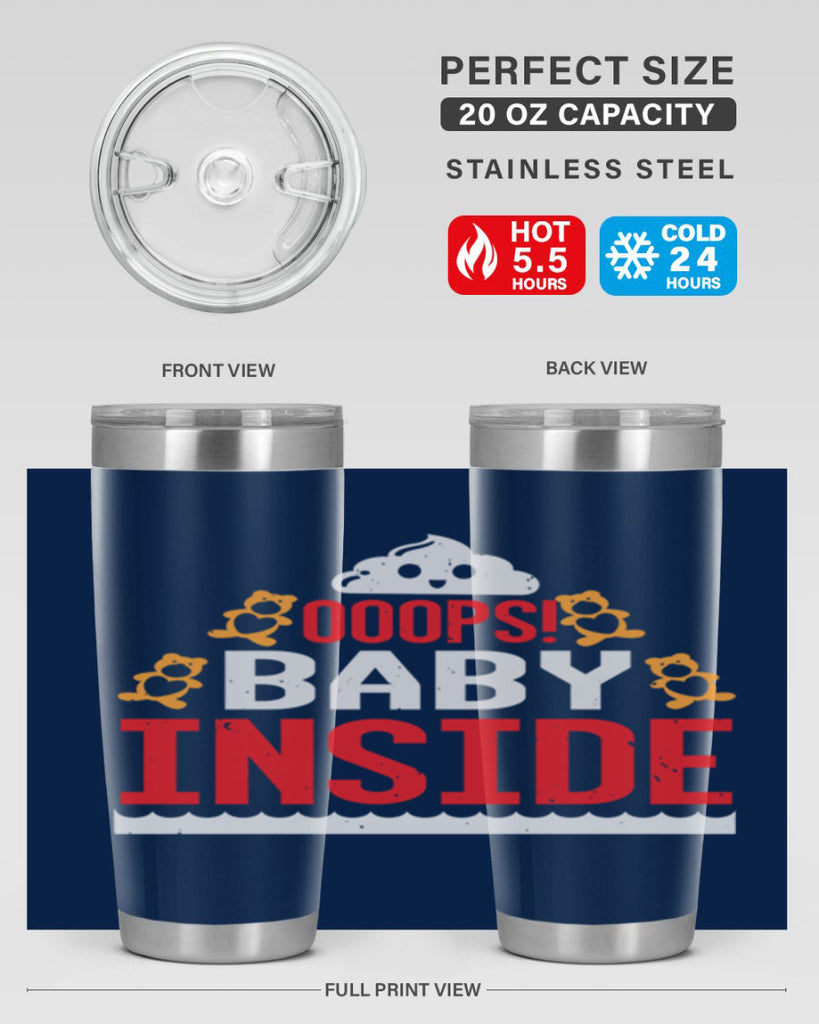 Ooops baby inside Style 24#- baby shower- tumbler