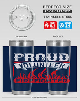 Proud Volunteer Firefighter Style 35#- volunteer- Tumbler