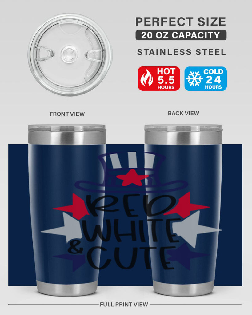 Red White Cute Style 169#- Fourt Of July- Tumbler
