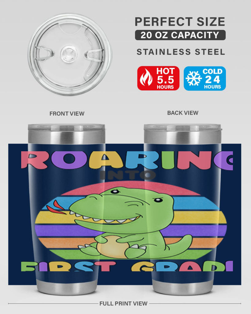 Roaring to 1st Grade Trex 2#- 1st grade- Tumbler