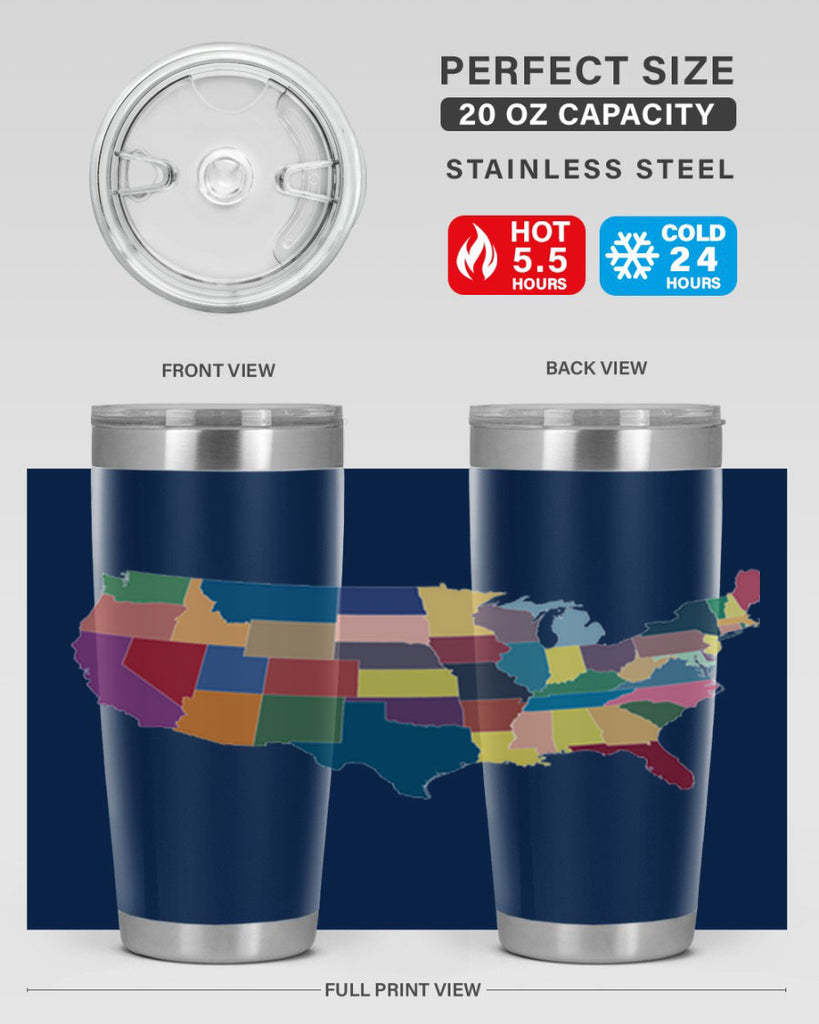 Separate Color Map Style 73#- Fourt Of July- Tumbler