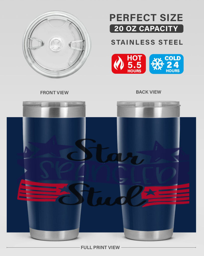 Star Spangled Stud Style 173#- Fourt Of July- Tumbler