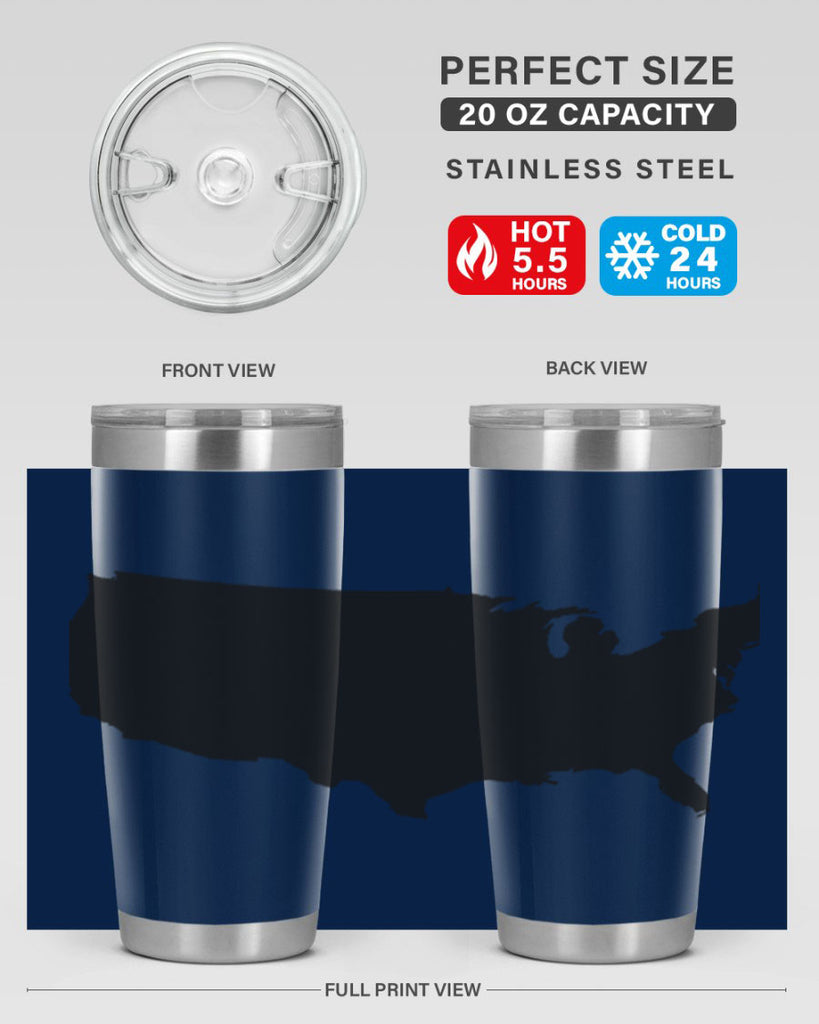 USA Solid Map Style 76#- Fourt Of July- Tumbler