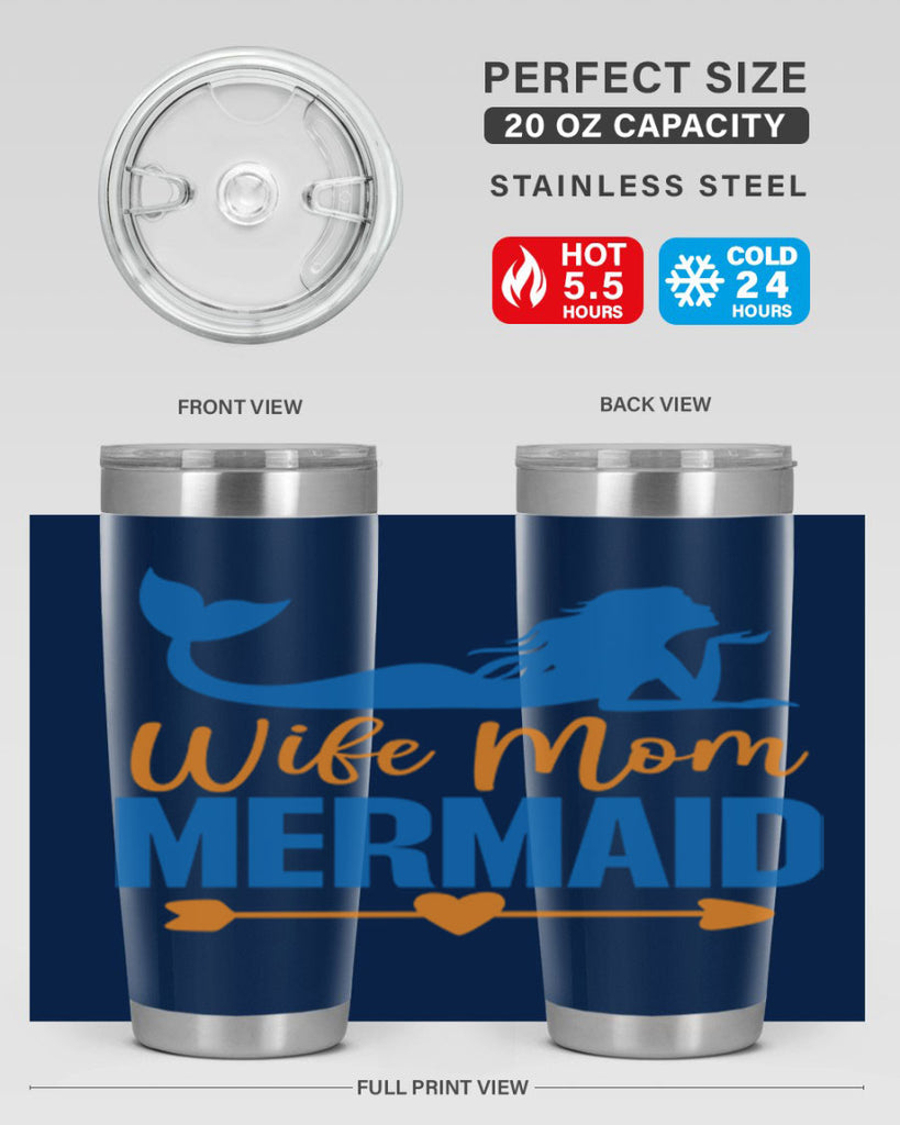 Wife Mom Mermaid 673#- mermaid- Tumbler