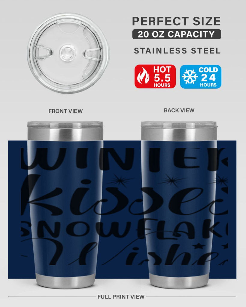 Winter Kisses Snowflake Wishes 561#- winter- Tumbler