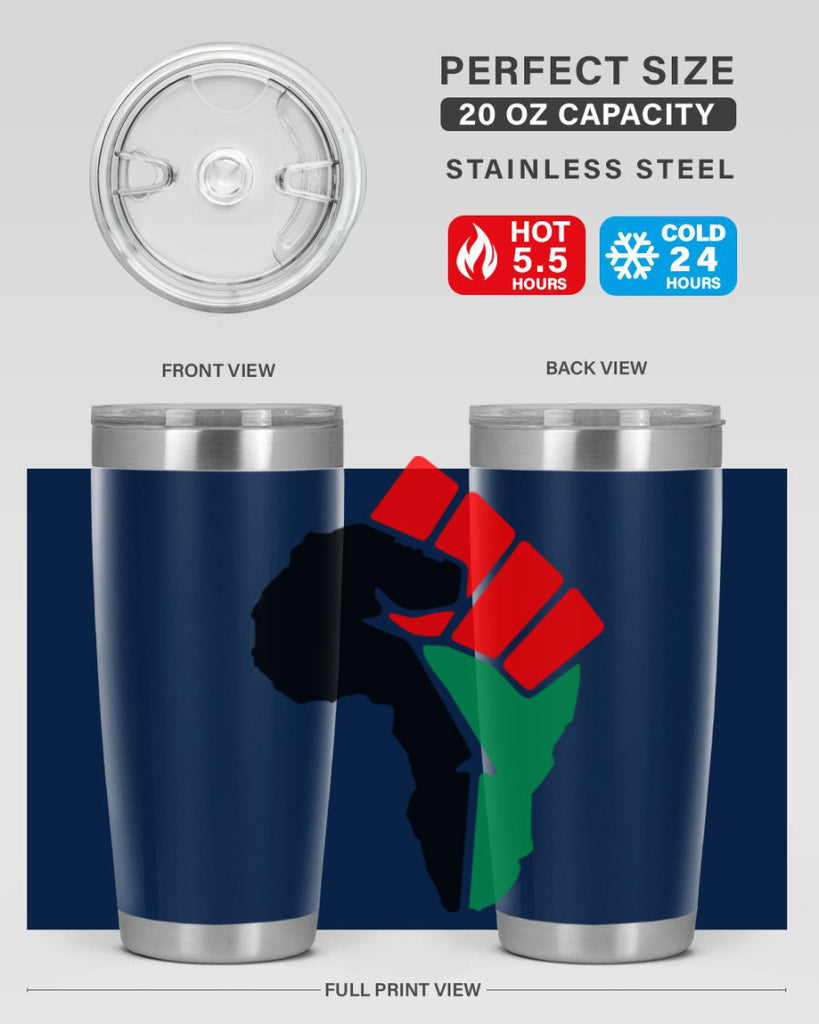 african power fist 274#- black words phrases- Cotton Tank