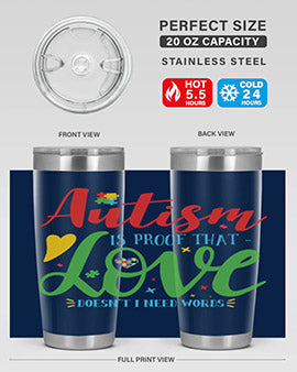 autism is proof that love doesnt i need words Style 7#- autism- Tumbler