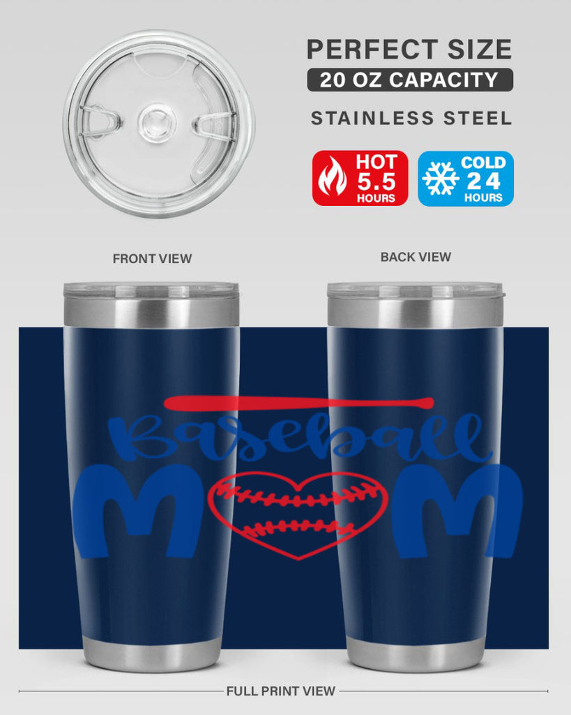 baseball mom 278#- mom- Tumbler