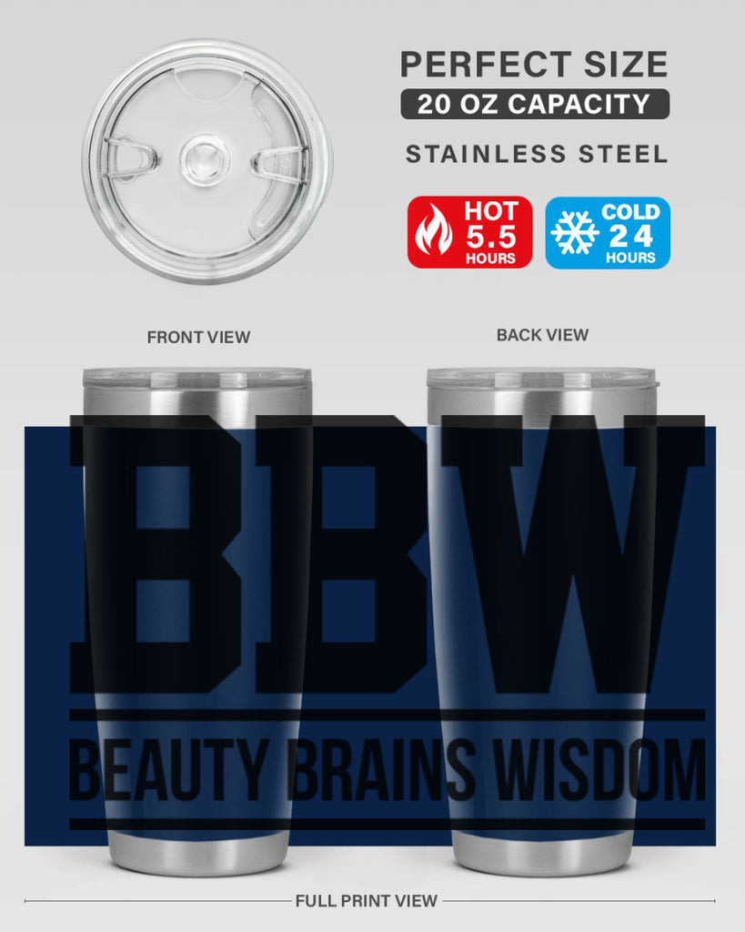bbw beauty brains wisdom 263#- black words phrases- Cotton Tank