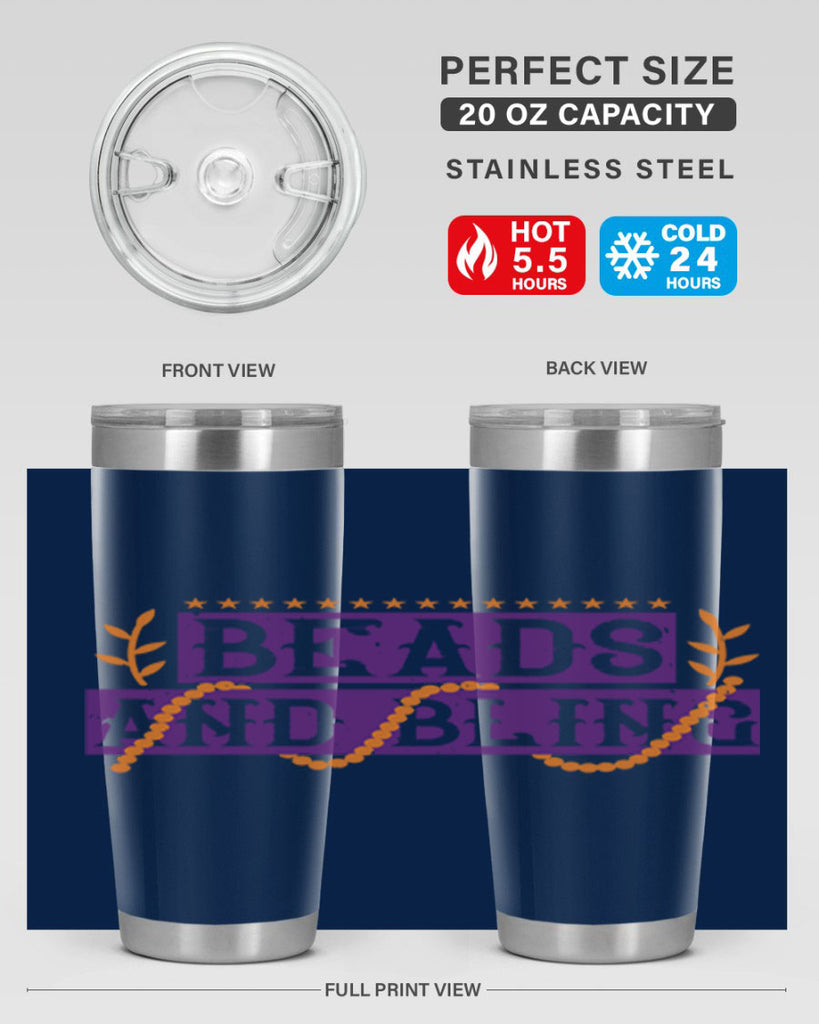 beads and bling 40#- mardi gras- Tumbler