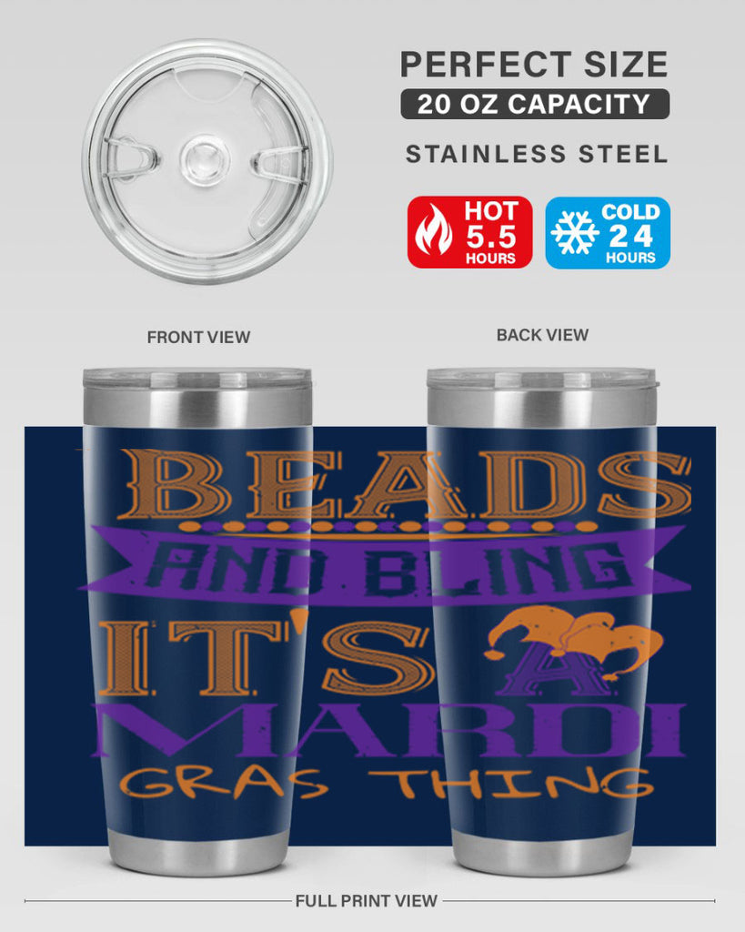 beads and bling its a mardi gras thing 51#- mardi gras- Tumbler