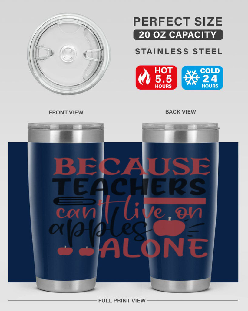 because teachers cant live on apples alone Style 121#- teacher- tumbler