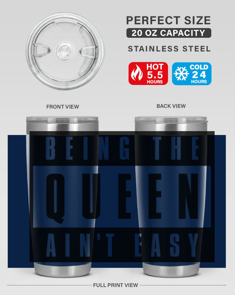 being the queen aint easy 258#- black words phrases- Cotton Tank