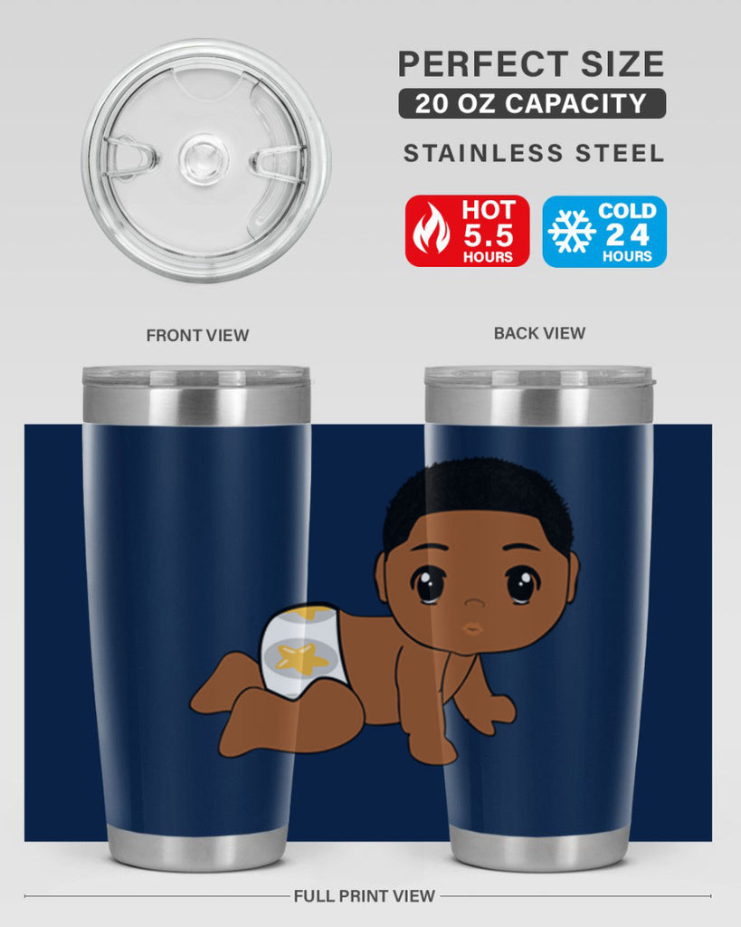 black baby boy 3#- black men - boys- tumbler