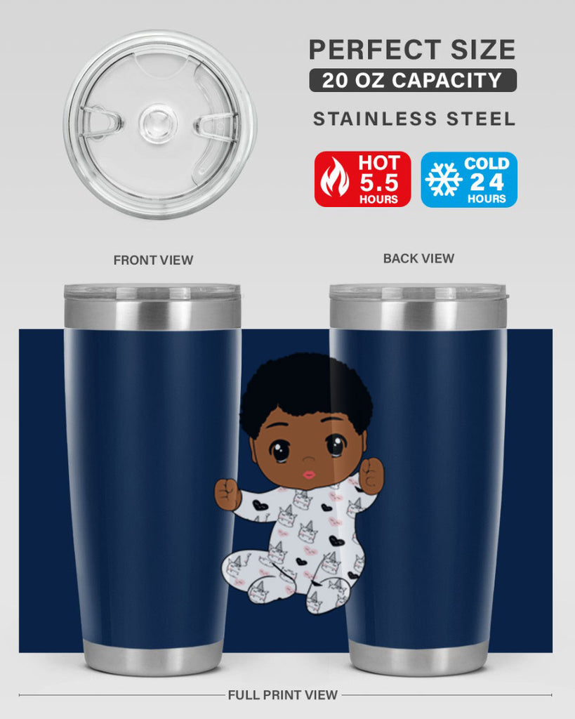 black baby boy 8#- black men - boys- tumbler