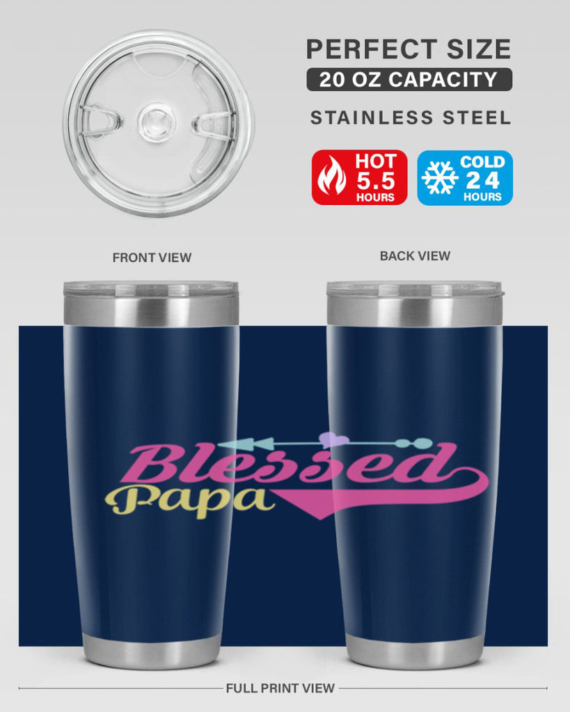 blessed papa 73#- grandpa - papa- Tumbler