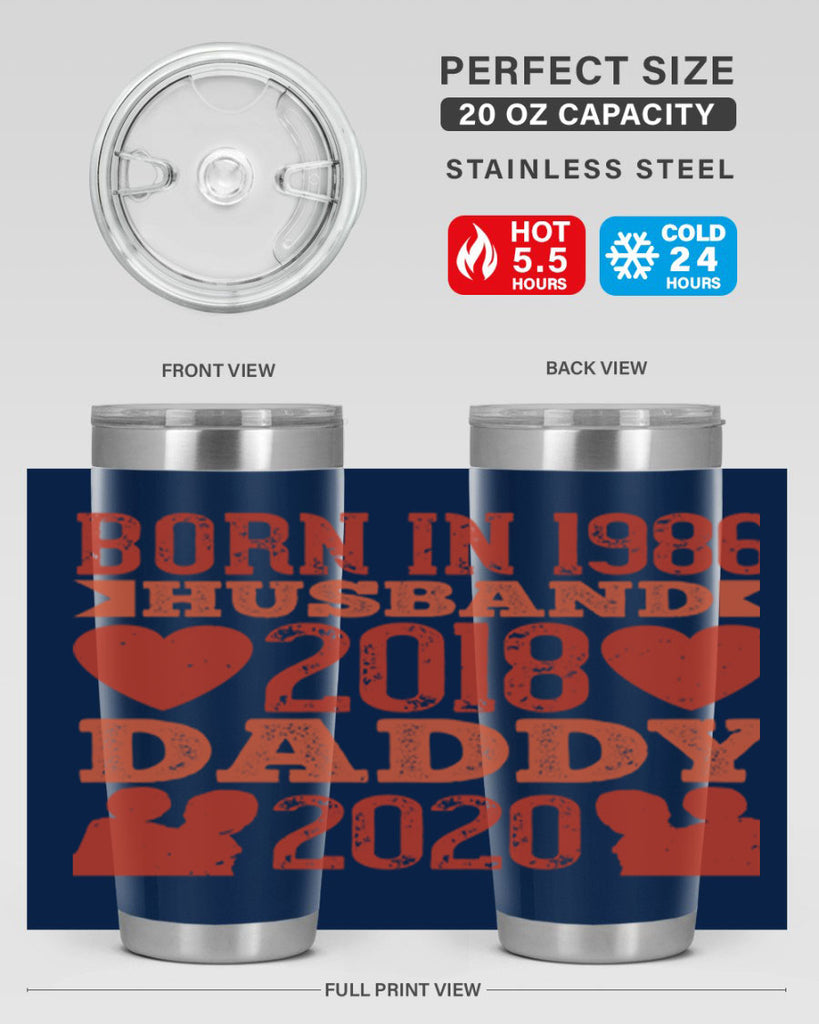 born in husband daddy 123#- fathers day- Tumbler