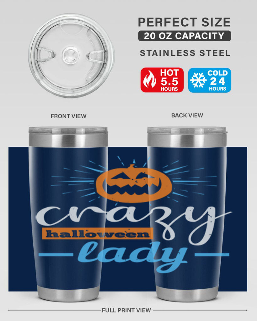crazy halloween lady 118#- halloween- Tumbler