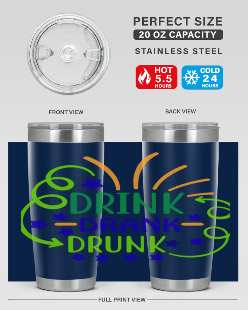 drink drank drunk 23#- mardi gras- Tumbler