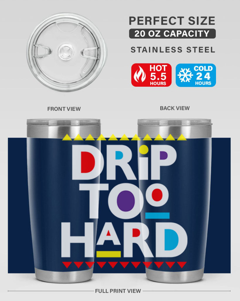 drip too hard 163#- black words phrases- Cotton Tank
