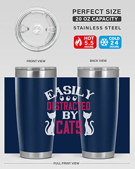 easily distracted by cats Style 46#- cat- Tumbler