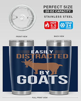 easily distracted by goats Style 5#- goat- Tumbler