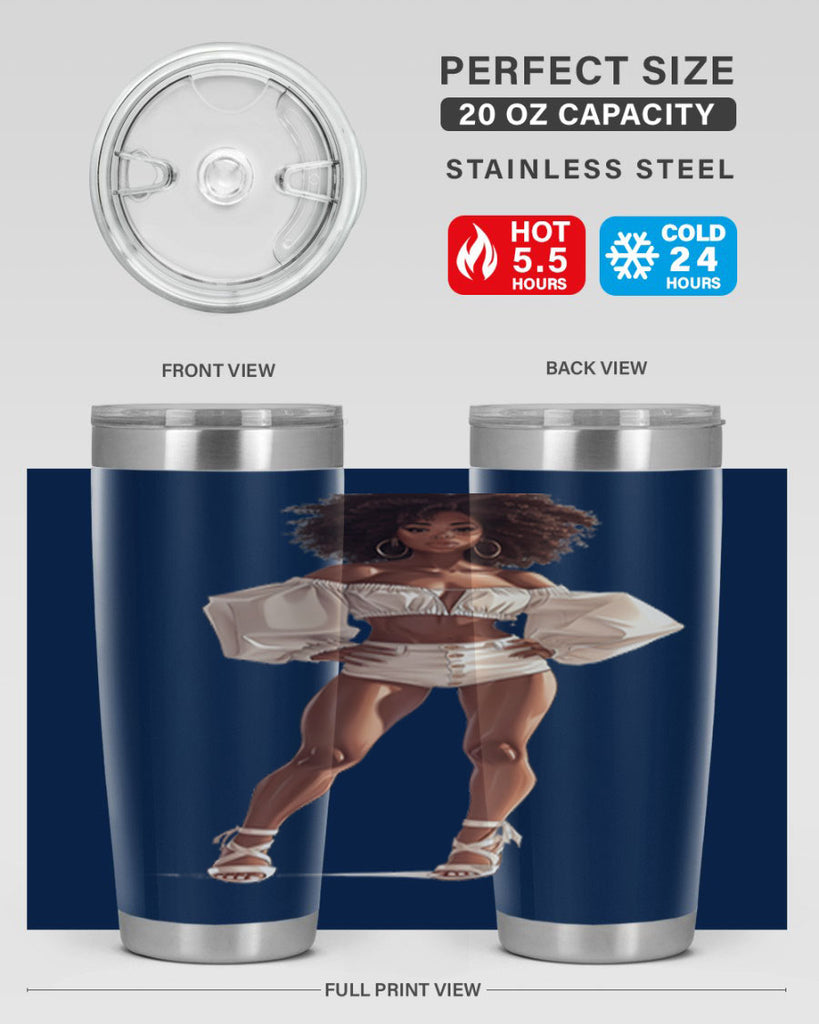 fashion girl in white 80#- fashion- Cotton Tank