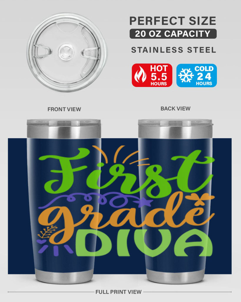 first grade diva 21#- mardi gras- Tumbler