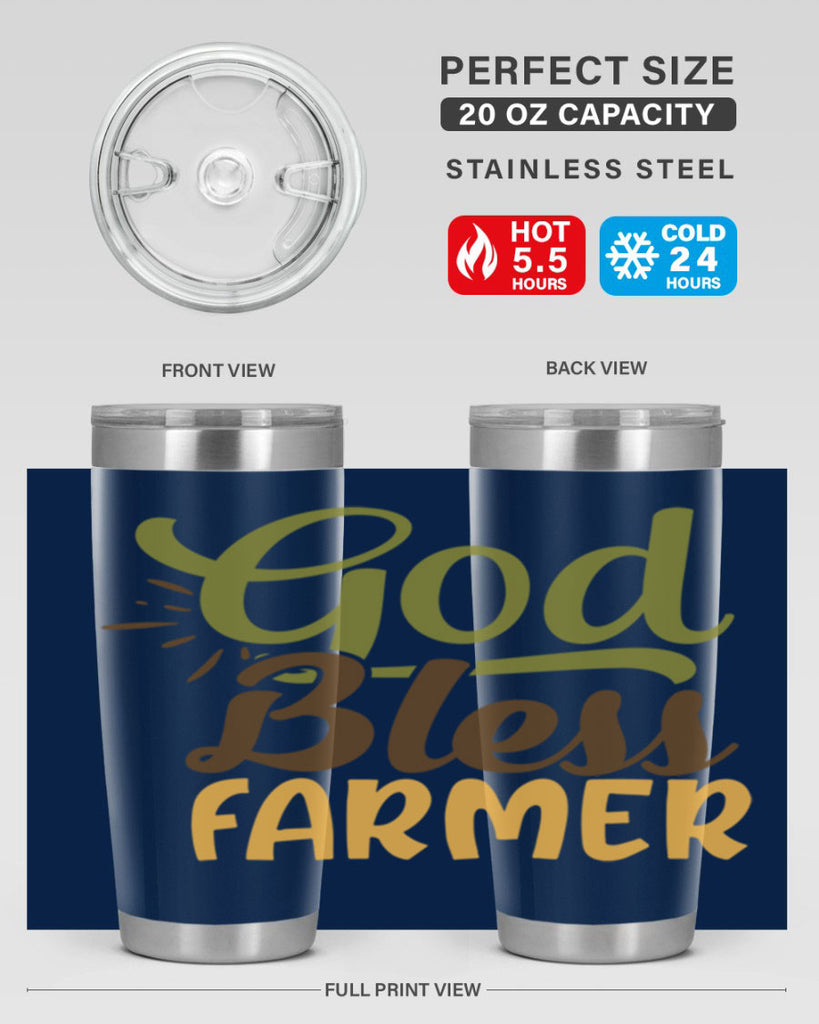 god bless farmer 10#- farming and gardening- Tumbler