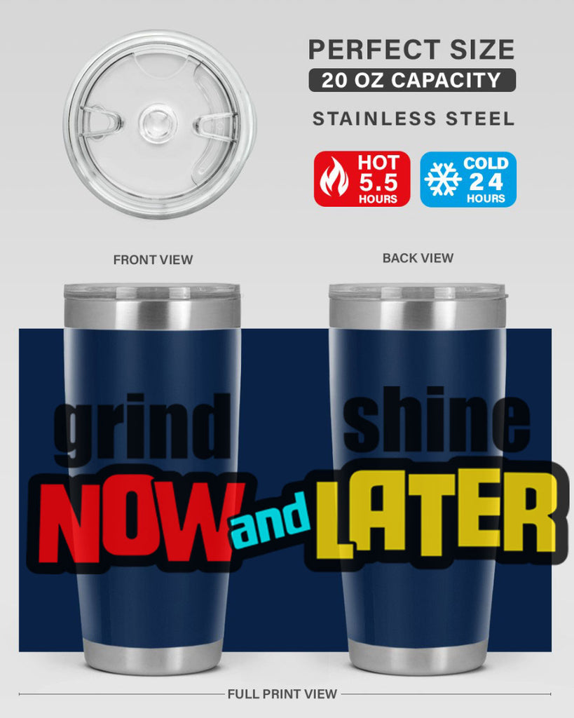 grind now and shine later 142#- black words phrases- Cotton Tank