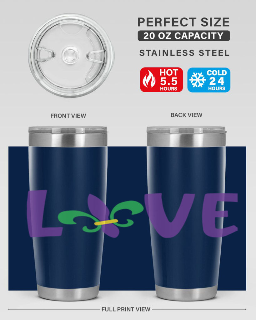love 80#- mardi gras- Tumbler