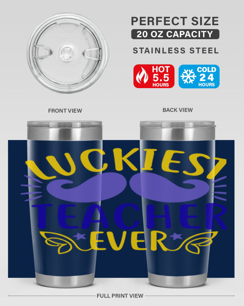 luckiest teacher ever 12#- mardi gras- Tumbler