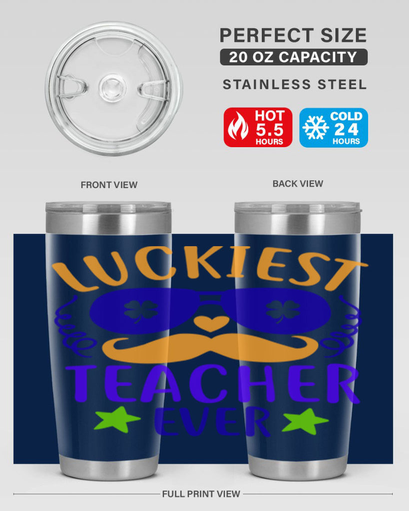 luckiest teacher ever 14#- mardi gras- Tumbler